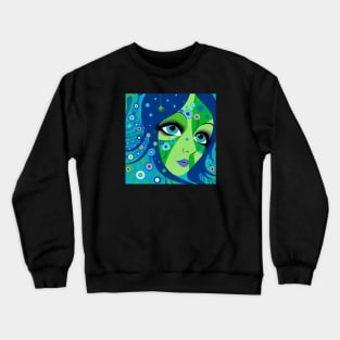 Blue-Eyed Green Girl Crewneck Sweatshirt